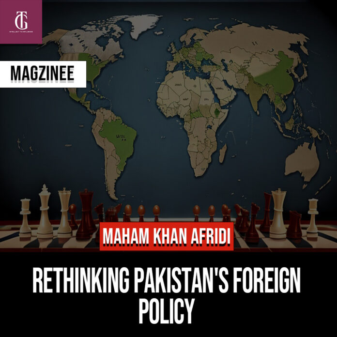 World map, chess game, and wrtieen Rethinking-Pakistans-Foreign-Policy